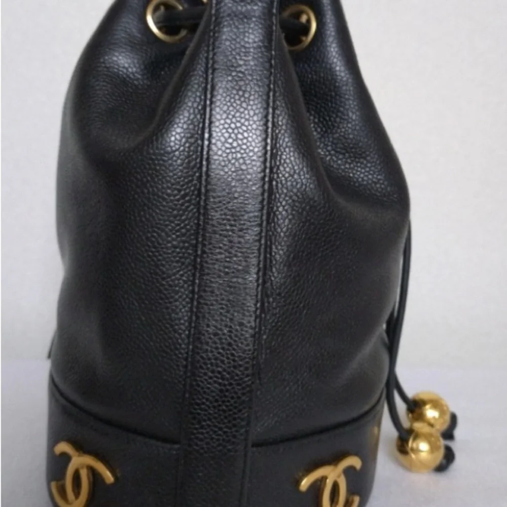 Chanel Caviar Triple CC Shoulder Bag Blk- 24K Gold plated - Vintage/w COA